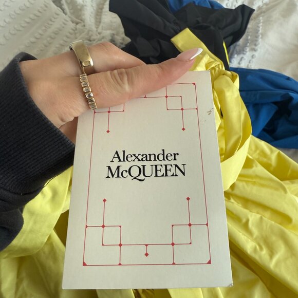 NWT Alexander McQueen Gathered Mini Dress In Yellow Cut-out Flared Sz 40 - Picture 4 of 10